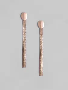 Estele Rose Gold-Plated Contemporary Drop Earrings