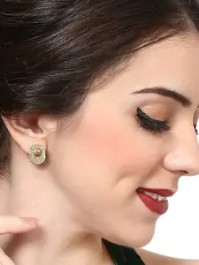 Estele Gold-Plated & Off-White Classic Studs