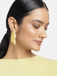 Estele Gold-Toned Contemporary Drop Earrings