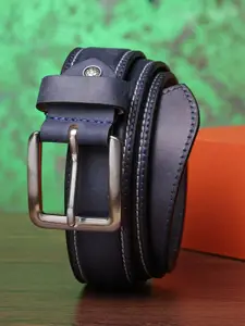 Teakwood Leathers Men Blue Solid Leather Belt