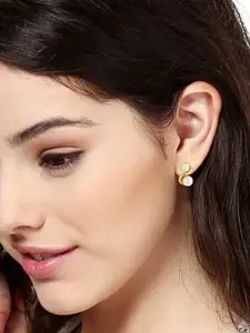 Estele Gold-Plated Contemporary Drop Earrings