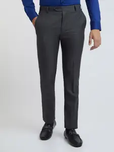 Raymond Men Grey Slim Fit Solid Formal Trousers