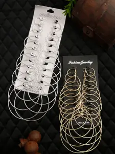 YouBella Set of 24 Gold-Plated Circular Hoop Earrings