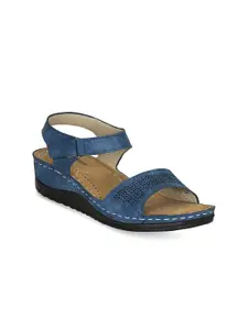 Get Glamr Women Blue Solid Sandals