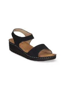 Get Glamr Women Black Solid Sandals