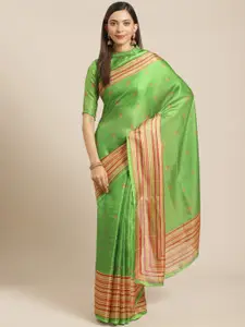 Saree mall Green & Red Printed Saree