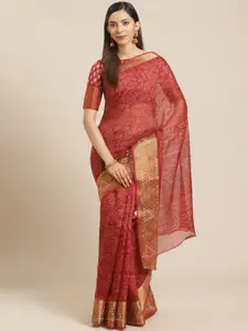 Saree mall Maroon & Beige Printed Saree