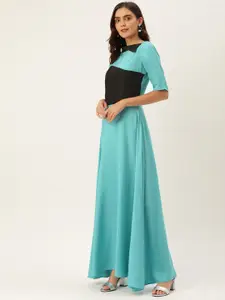 Shubhangini Fashion Women Blue Colourblocked Maxi Dress