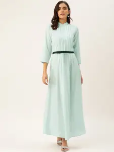 Shubhangini Fashion Women Sea Green Solid Maxi Dress
