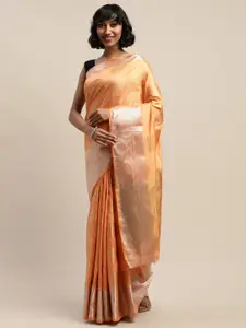 Mitera Orange Woven Design Banarasi Saree