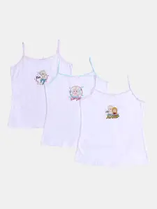 Bodycare Kids Girls Pack Of 3 White Frozen Printed Innerwear Vest KIA9201-PK001