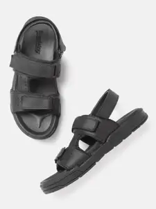 The Roadster Lifestyle Co Men Black Solid Sports Sandals