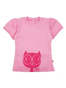 Nino Bambino Girls Pink Printed Sustainable Top