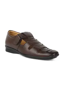 Khadims Men Brown Shoe-Style Sandals