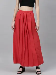 Shubhangini Fashion Shubhangini Fashion Woman's Red Solid Flared Skirt