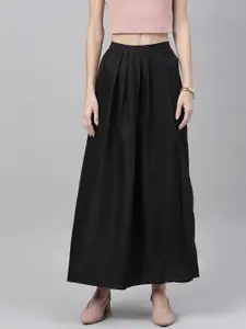 Shubhangini Fashion Shubhangini Fashion Woman's Black Solid Flared Skirt