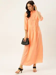 Shubhangini Fashion Women Peach-Coloured Solid Maxi Dress