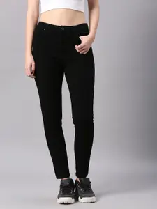 High Star Women Black Slim Fit High-Rise Clean Look Stretchable Jeans