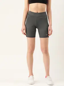 Sweet Dreams Women Charcoal Grey Solid Regular Fit Workout Shorts