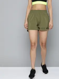 HRX By Hrithik Roshan Women Olive Green Solid Regular Fit Rapid-Dry Training Shorts