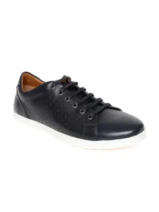 Louis Philippe Men Navy Leather Casual Shoes