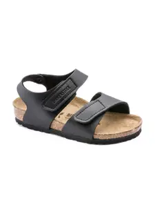 Birkenstock Palu Logo Bs Black Narrow Width Birko-Flor Backstrap