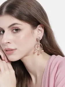 Estele Gold-Toned Contemporary Drop Earrings