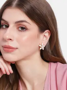 Estele Gold-Toned Contemporary Drop Earrings