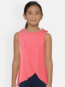 Global Desi Girls Pink Wrap Top