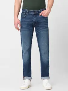 SELECTED Men Blue Scott Straight Fit Mid-Rise Clean Look Stretchable Jeans