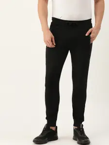The Indian Garage Co Men Black Solid Pleated Detail Joggers