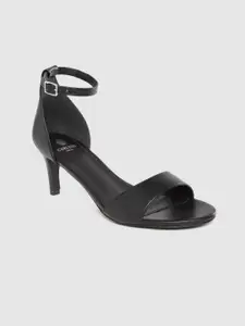 Carlton London Women Black Solid Mid-Top Slim Heels