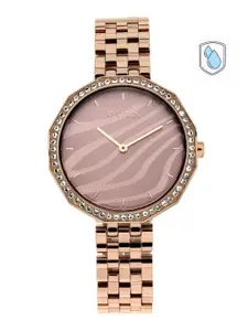Titan Women Rose Gold & Purple Analogue Watch 95132QM01