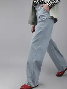 Roadster Women Blue Narrow Wide Leg High-Rise Clean Look Stretchable Jeans