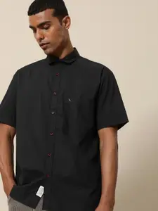 Mr Bowerbird Men Black Solid Pure Cotton Casual Shirt