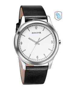 Sonata Men White Analogue Watch 7135SL04