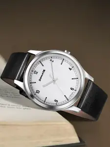 Sonata Men White Analogue Watch 7135SL01
