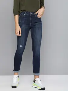 Levis Women Blue Skinny Fit Mid-Rise Low Distress Stretchable Sustainable Jeans