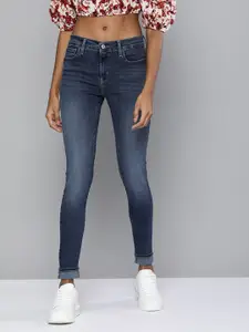 Levis Women Blue Super Skinny Fit Heavy Fade Jeans
