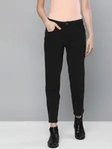 Kook N Keech Women Black Slim Fit Mid-Rise Clean Look Stretchable Crop Jeans