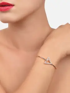 Zaveri Pearls Rose Gold-Plated Cubic Zirconia Bracelet