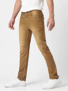 Urbano Fashion Men Khaki Slim Fit Mid-Rise Clean Look Stretchable Jeans
