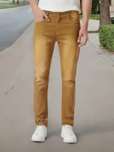 Urbano Fashion Men Khaki Slim Fit Mid-Rise Clean Look Stretchable Jeans