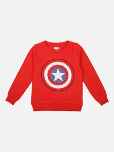 Kids Ville Captain America featured Red Sweatshirt for Boys