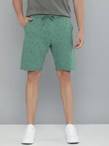 Mast & Harbour Men Green Printed Regular Fit Regular Shorts