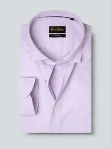 INVICTUS Men Easy Care Lavender Self Design Smart Sustainable Formal Shirt