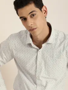 INVICTUS Men Easy Care White & Black  Striped Formal Shirt