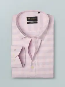 INVICTUS Men Easy Care Pink & Purple  Checked SemiSustainable Formal Shirt