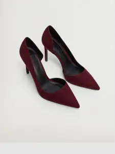 MANGO Women Maroon Solid Pumps