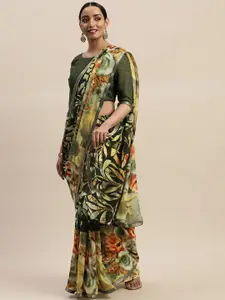 LADUSAA Multicoloured Poly Chiffon Printed Saree